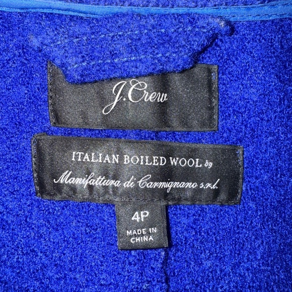 J. Crew Italian Boilded Wool Coat - Size 4P - Picture 2 of 6